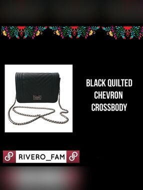 BLACK QUILTED CHEVRON CROSSBODY